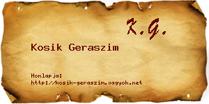 Kosik Geraszim névjegykártya